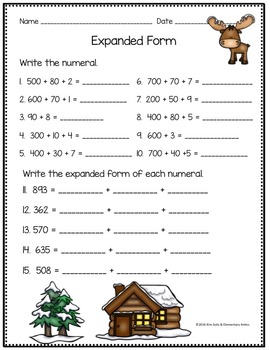 Winter Math Worksheet Pack 2nd Grade by Kim Solis | TpT