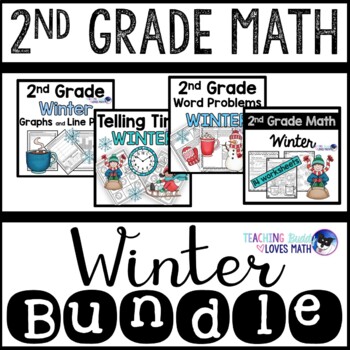 Preview of Winter Math Worksheets 2nd Grade Bundle