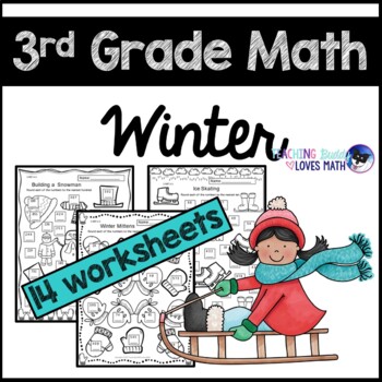 Preview of Winter Math Worksheets 3rd Grade