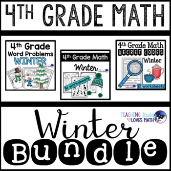 Preview of Winter Math Worksheets 4th Grade Bundle