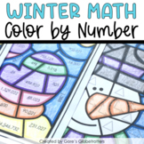 Winter Math Worksheets Color by Number Variety of Skills
