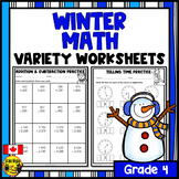 Winter Math Worksheets Grade 4