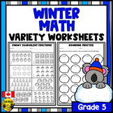 Winter Math Worksheets Grade 5