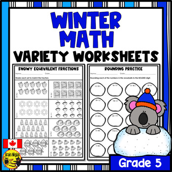 Preview of Winter Math Worksheets | Numbers to 1 000 000