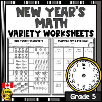 Preview of New Years Math Worksheets | Numbers to 1 000 000