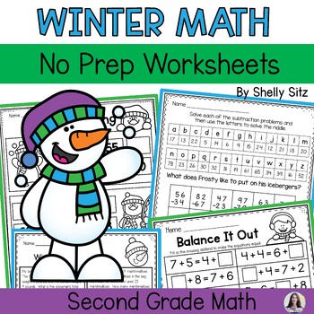 Preview of Winter Math Worksheets and Activities for 2nd grade
