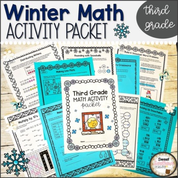 Preview of Winter Math Worksheets and Activities for 3rd Grade