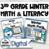 Winter Math & Writing Activities for 3rd Grade | DIGITAL |