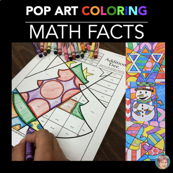 Preview of Christmas & Holiday Math Fact Coloring Pages | Fun Winter Activity!