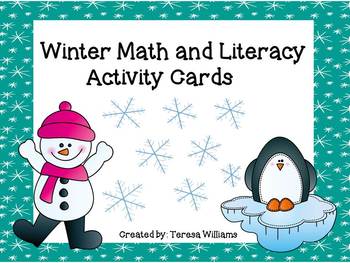 Preview of Winter Math and Literacy Activity Cards