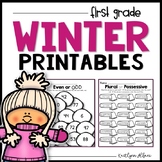 Winter Printables - Math and Literacy for First Grade