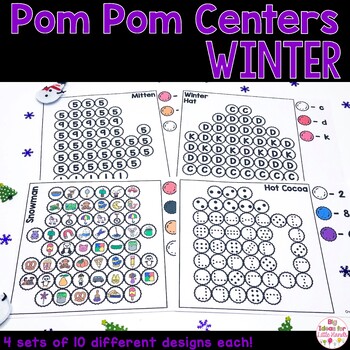 Preview of Winter Math and Literacy Center Activities