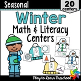 Winter Math and Literacy Centers Activities for Preschool 