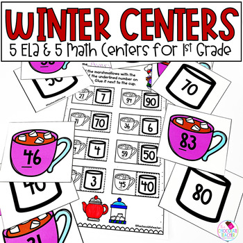 Preview of Winter Centers - Math - Phonics - Grammar - First Grade