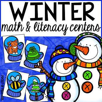 Preview of Winter Math and Literacy Centers for Preschool, Pre-K, and Kindergarten