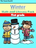 Winter Math and Literacy No Prep Printables First Grade