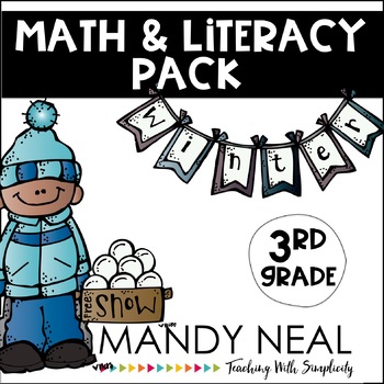Preview of Winter Math and Literacy Pack (3rd Grade)