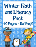 Winter Math and Literacy Pack 45 Pages - No Prep