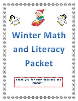 Preview of Winter Math and Literacy Packet