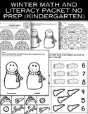 Winter Math and Literacy Packet NO PREP (Kindergarten)