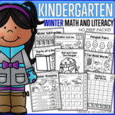 Winter Math and Literacy Packet NO PREP (Kindergarten)