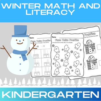 Preview of Winter Math and Literacy Packet NO PREP | Kindergarten