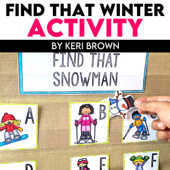 Preview of Winter Math and Literacy Pocket Chart Activity with CVC Words, Letters & Numbers