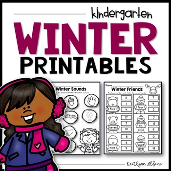 Preview of Winter Math and Literacy Printables Packet [Kindergarden]
