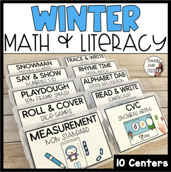 Preview of Winter Math and Literacy Task Box Centers | Morning Tub Activities