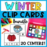 Winter Math and Literacy Task Cards - Clip Cards Bundle