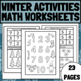 Winter Math and Literacy Worksheets for PreK and K |  Wint