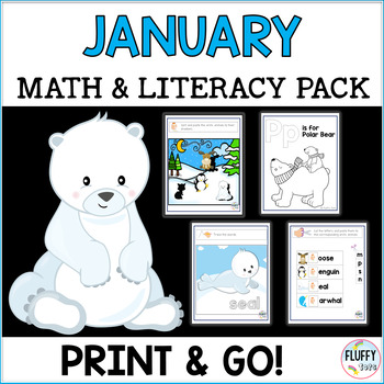 Preview of Winter Math and Literacy for Preschool PreK and Kindergarten