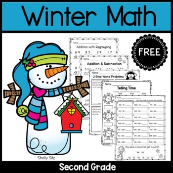 Preview of Winter Math for Second Grade Freebie