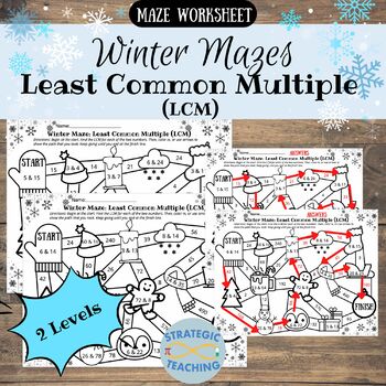 Preview of Winter Maze: Least Common Multiple (LCM)