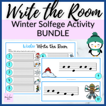 Preview of Winter Melody Write the Room BUNDLE for Solfege Patterns