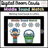 Winter Middle Sound Match: Short Vowels (DIGITAL Boom Cards)