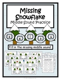 Winter Middle Sound/Short Vowel Practice {Missing Snowflak