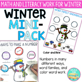 Winter Mini - Pack    {Math and Literacy}