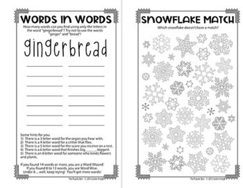 Winter Mini Puzzle Book for Fourth Graders by The Puzzle Den | TpT