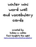 Winter Mini Word Wall and Vocabulary Cards