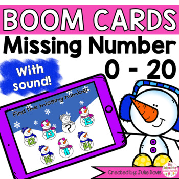 Preview of Winter Missing Number Digital Game Boom Cards