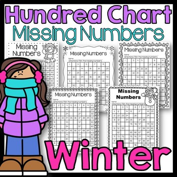 Preview of Winter Missing Numbers: Hundred Charts