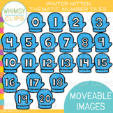 Winter Mitten Number Tiles Clip Art {MOVEABLE IMAGES}