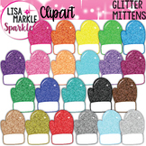 Winter Mittens Clipart with Glitter