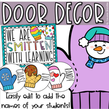 Preview of Winter Mittens Door Decorations Bulletin Board Display EDITABLE