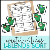 L Blends Sort Activity & Winter Phonics Center