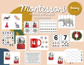 Preview of Winter Montessori Printables Bundle (English/Spanish)