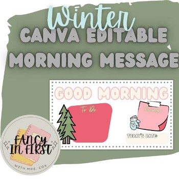 Preview of Winter Morning Meeting | Editable Canva Presentation