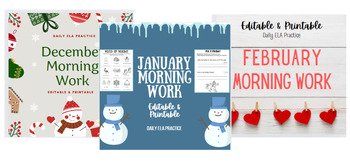 Preview of Winter Morning Work Bundle (December-February)