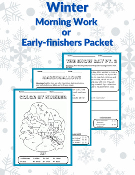 Preview of December Winter-themed Morning Work or Early Finishers Packet